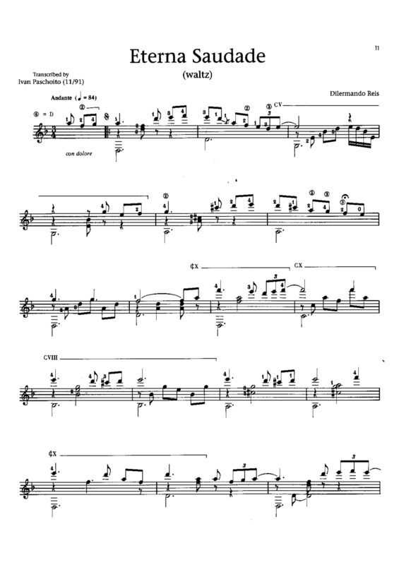 Partitura da música Eterna Saudade v.13