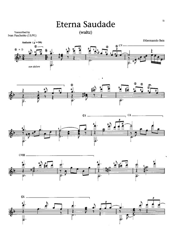 Partitura da música Eterna Saudade v.13