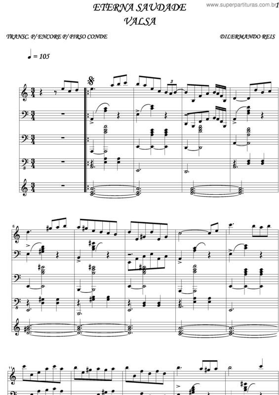 Partitura da música Eterna Saudade v.3