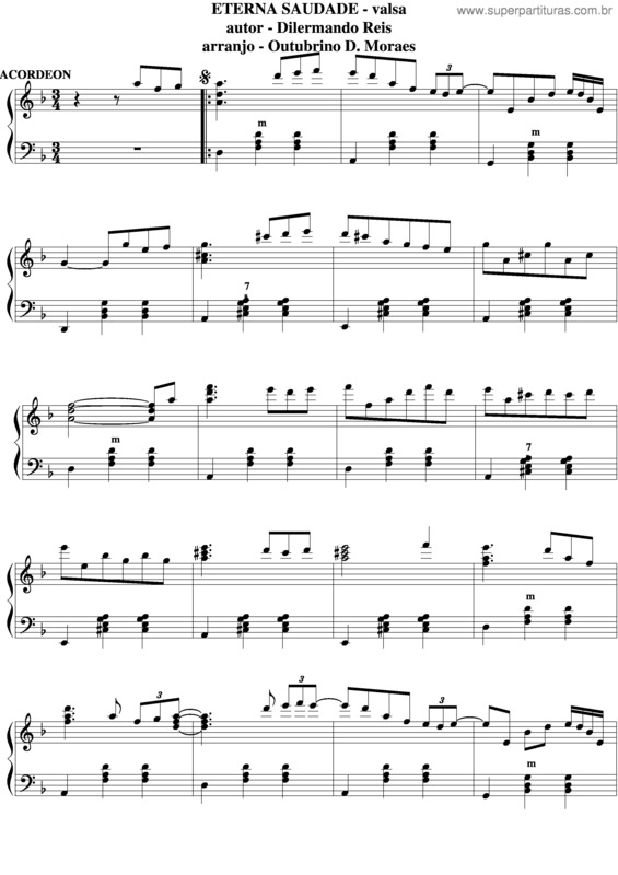 Partitura da música Eterna Saudade v.5