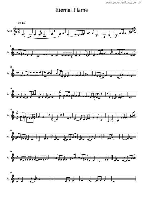 Partitura da música Eternal Flame – The Bangles