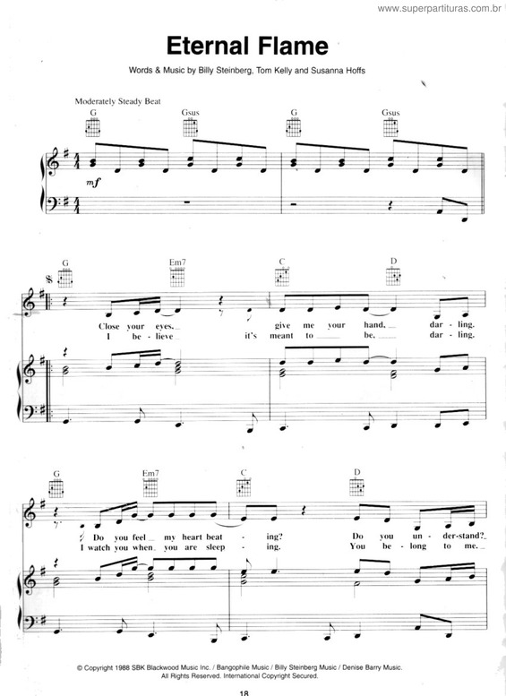 Partitura da música Eternal Flame v.4