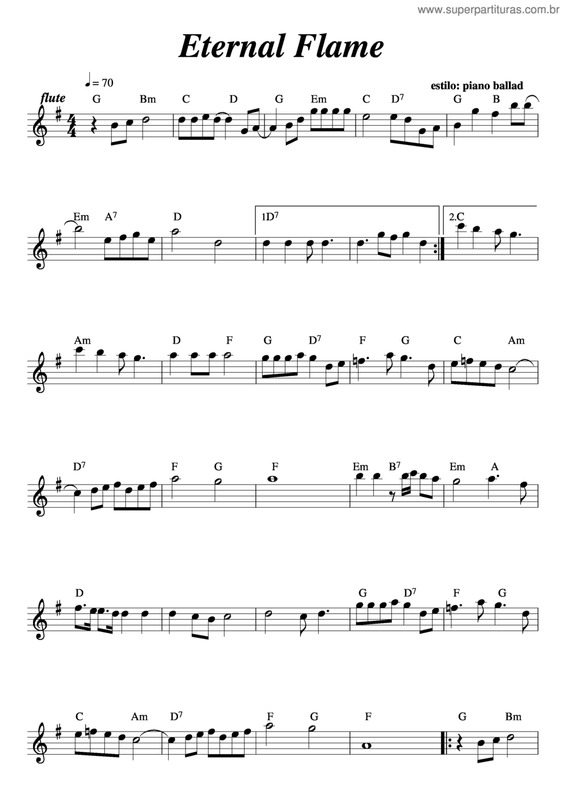 Partitura da música Eternal Flame v.5