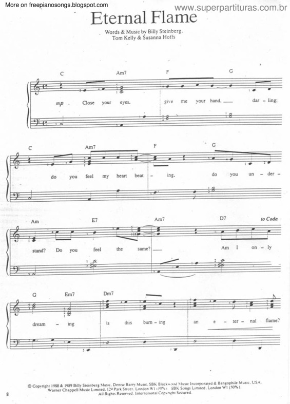 Partitura da música Eternal Flame v.7