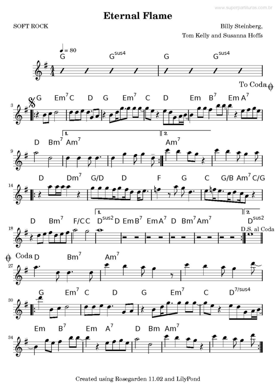 Partitura da música Eternal Flame