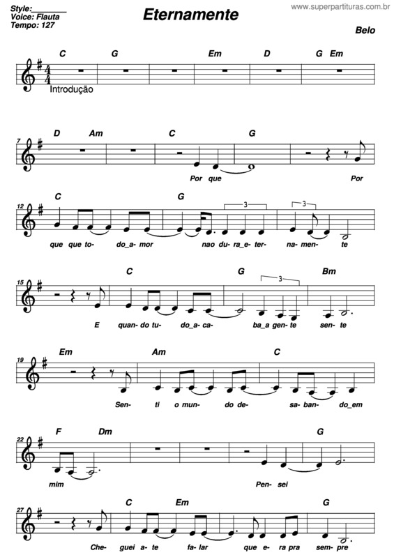 Partitura da música Eternamente v.3