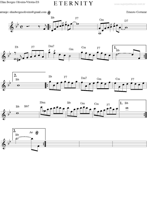 Partitura da música Eternity