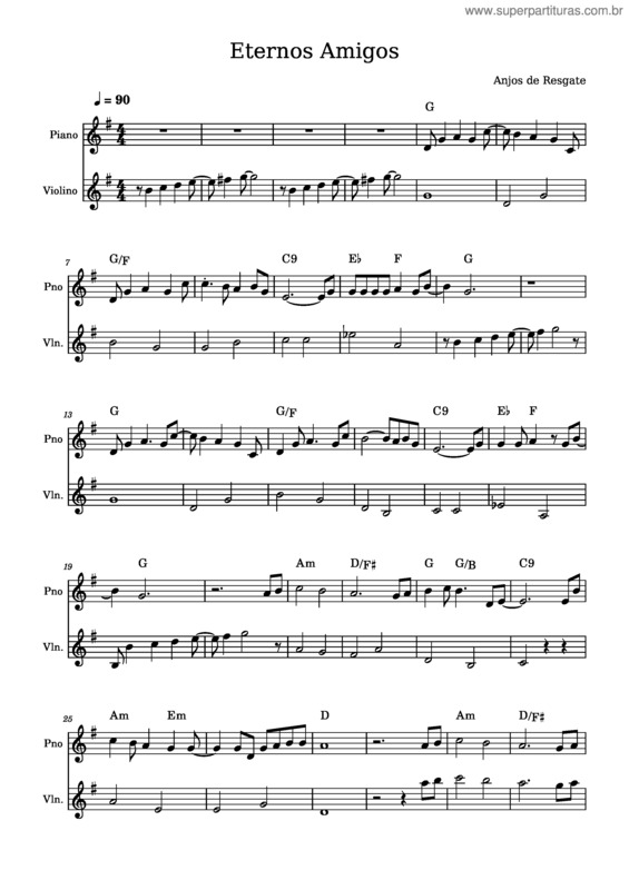 Partitura da música Eternos Amigos – Anjos De Resgate Eternos Amigos Finalizado