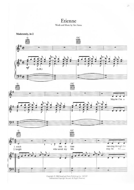 Partitura da música Etienne