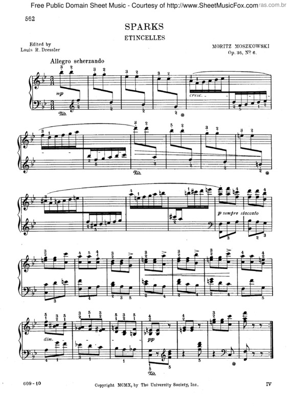 Partitura da música Étincelles