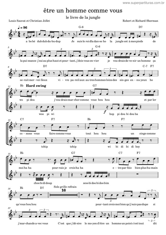 Partitura da música Être Un Homme Vous