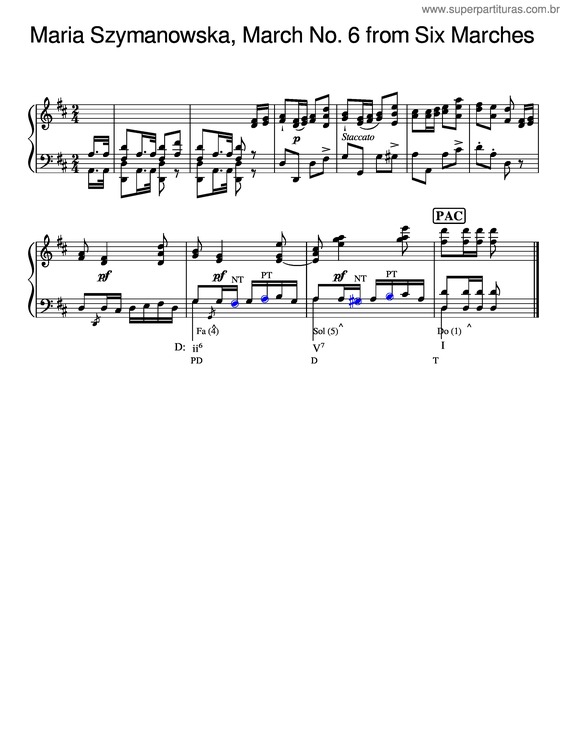 Partitura da música Ets In Maria Szymanowska, March No. 6 From Six Marches