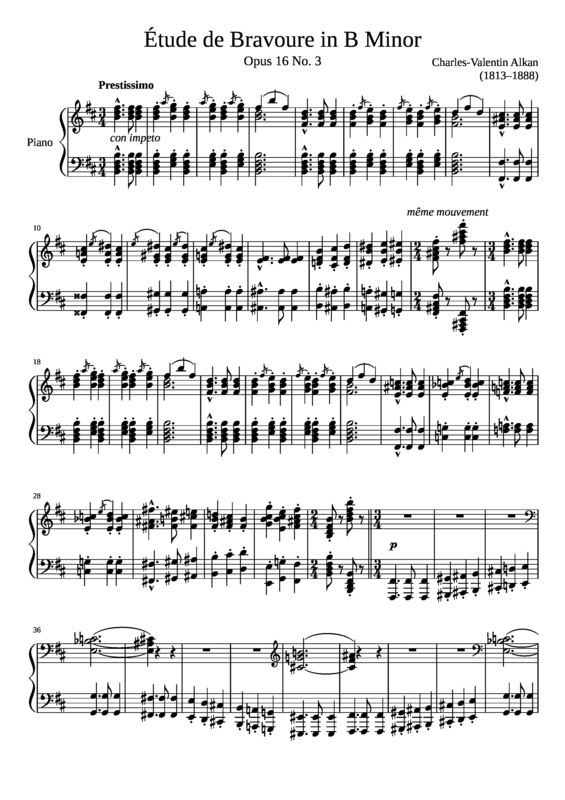 Partitura da música Étude De Bravoure In B Minor