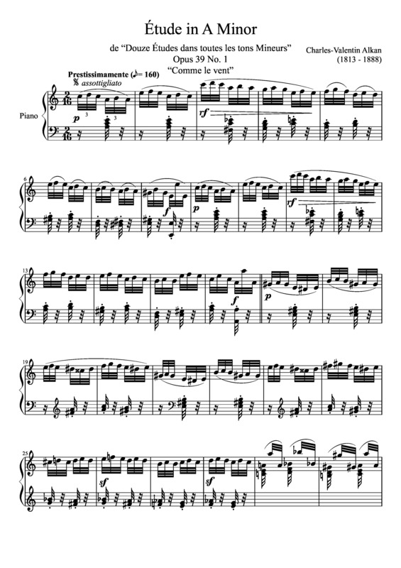 Partitura da música Étude In Am