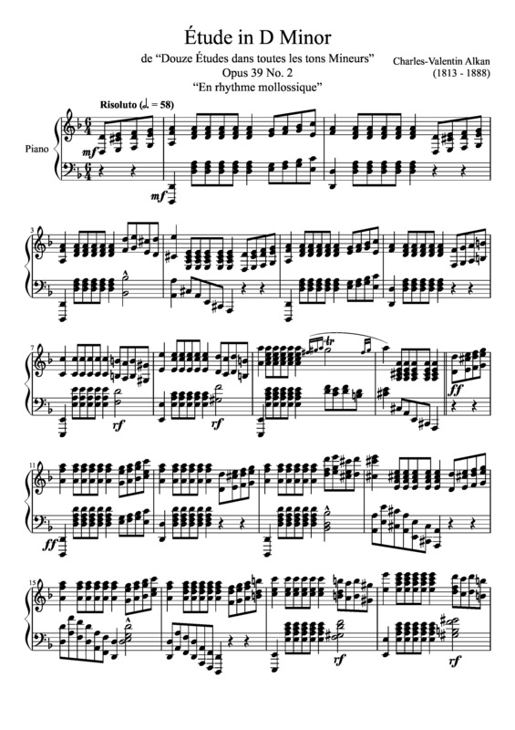 Partitura da música Étude In Dm