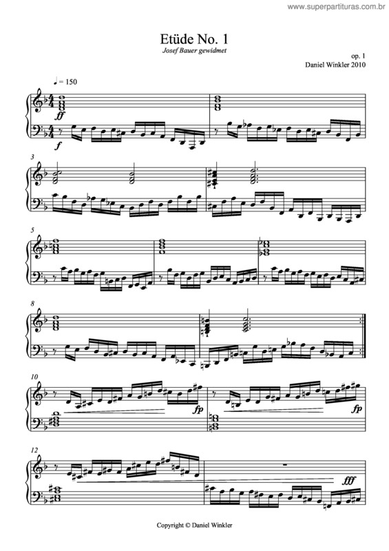Partitura da música Etüde No. 1 v.2