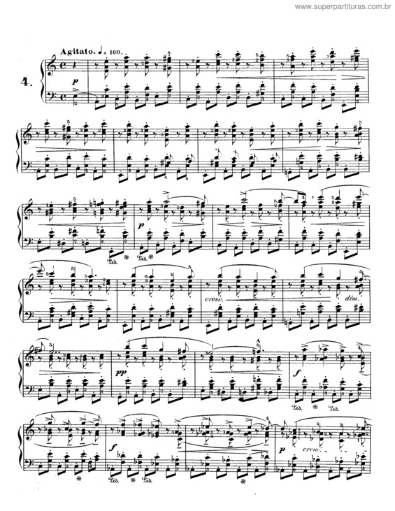 Partitura da música Etude No. 4