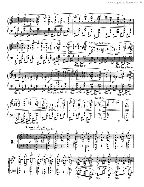 Partitura da música Etude No. 5