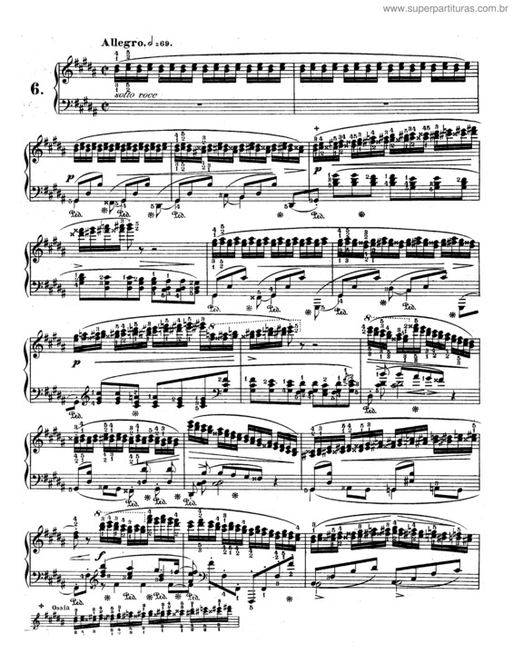 Partitura da música Etude No. 6