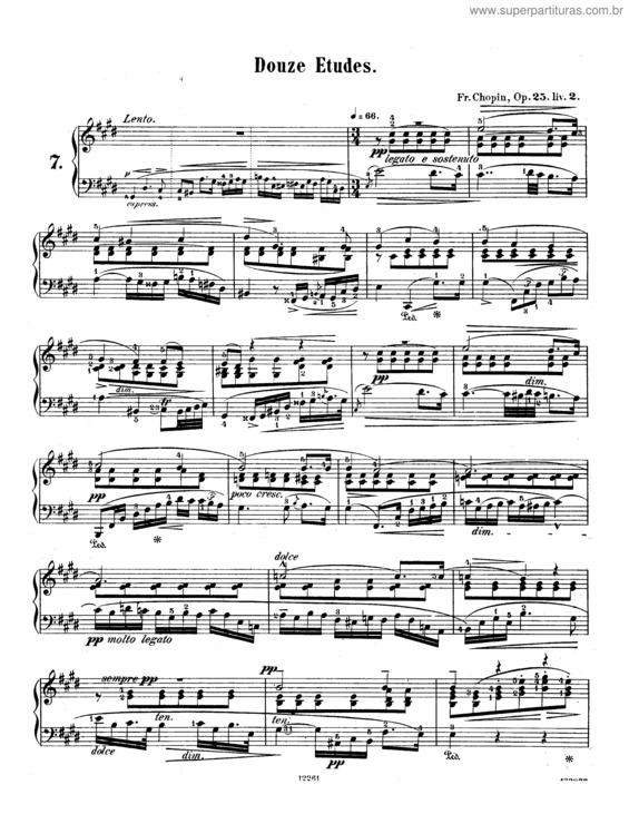 Partitura da música Etude No. 7