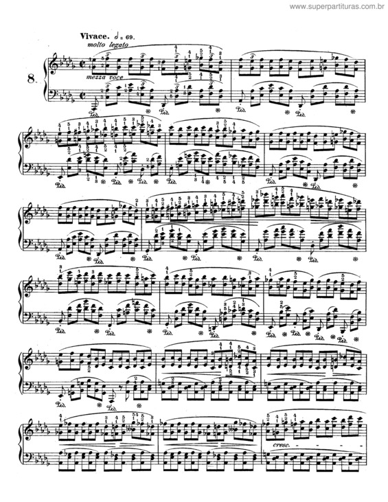 Partitura da música Etude No. 8