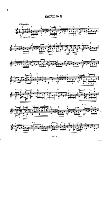 Partitura da música Etude Op35 Nr13 (Segovia Nr 2)