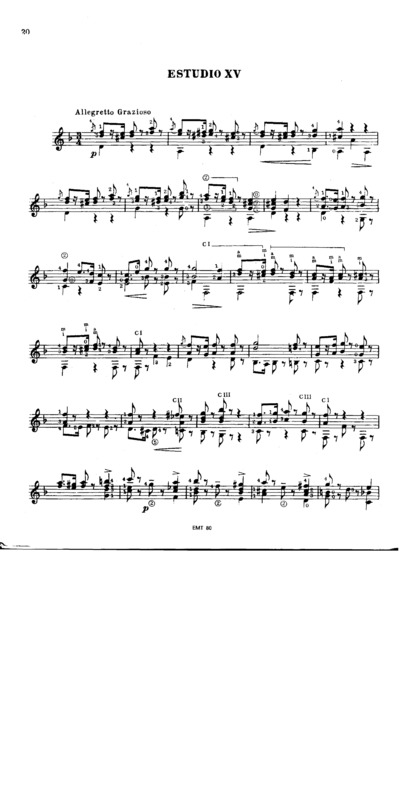 Partitura da música Etude Op35 Nr16 (Segovia Nr15)