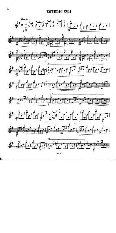 Partitura da música Etude Op6 Nr11 (Segovia Nr17)