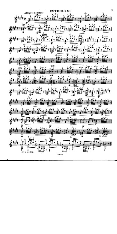 Partitura da música Etude Op6 Nr3 (Segovia Nr11)