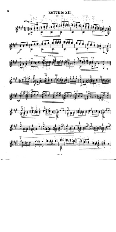 Partitura da música Etude Op6 Nr6 (Segovia Nr12)
