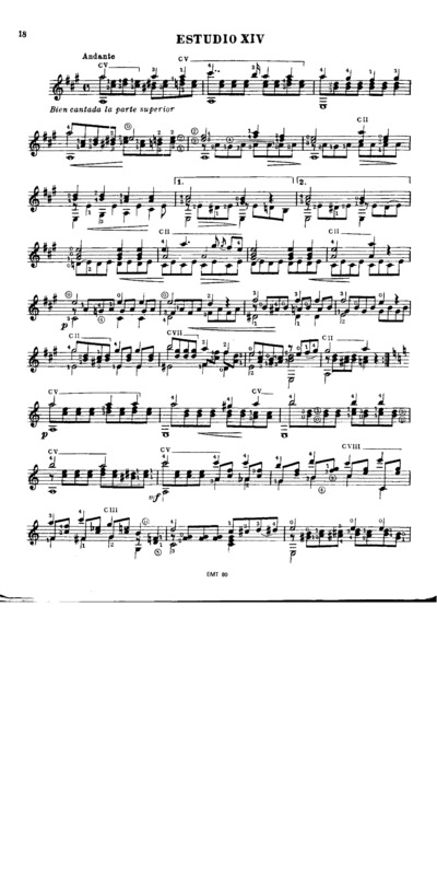 Partitura da música Etude Op6 Nr9 (Segovia Nr12)