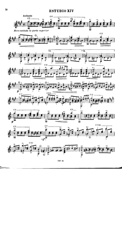 Partitura da música Etude Op6 Nr9 (Segovia Nr12)