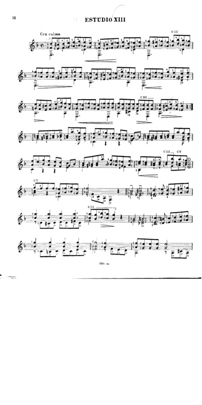 Partitura da música Etude Op6 Nr9 (Segovia Nr13)