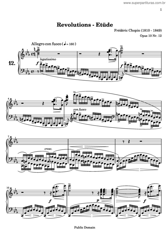 Partitura da música Etude v.2