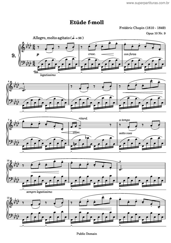 Partitura da música Etude v.7