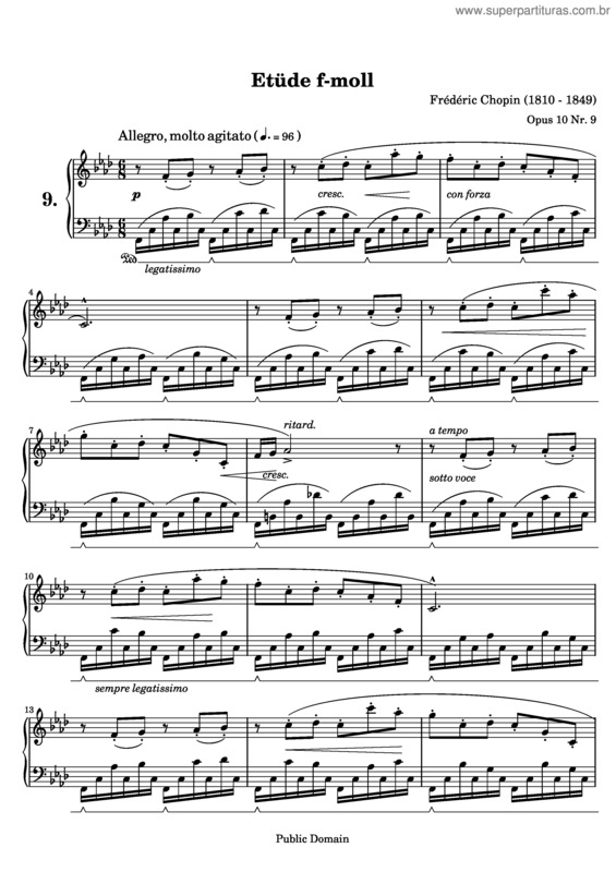 Partitura da música Etude v.7