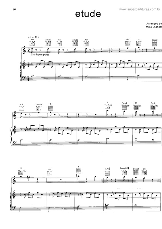 Partitura da música Etude