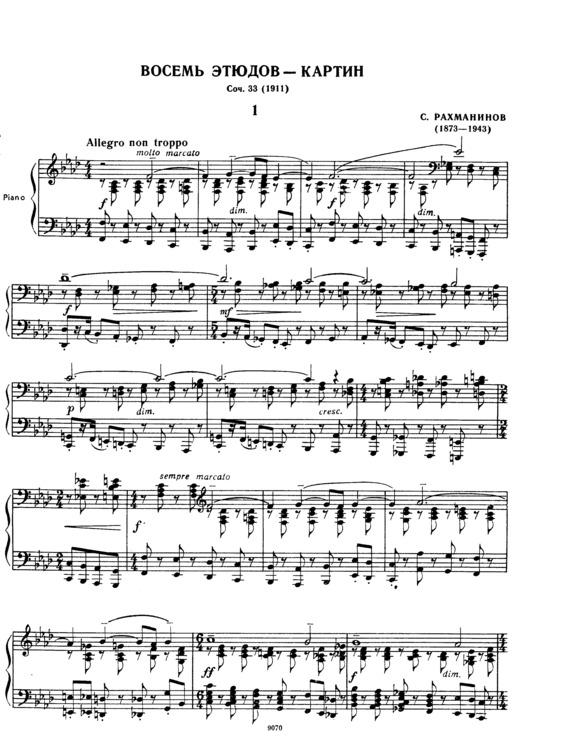 Partitura da música Études-tableaux