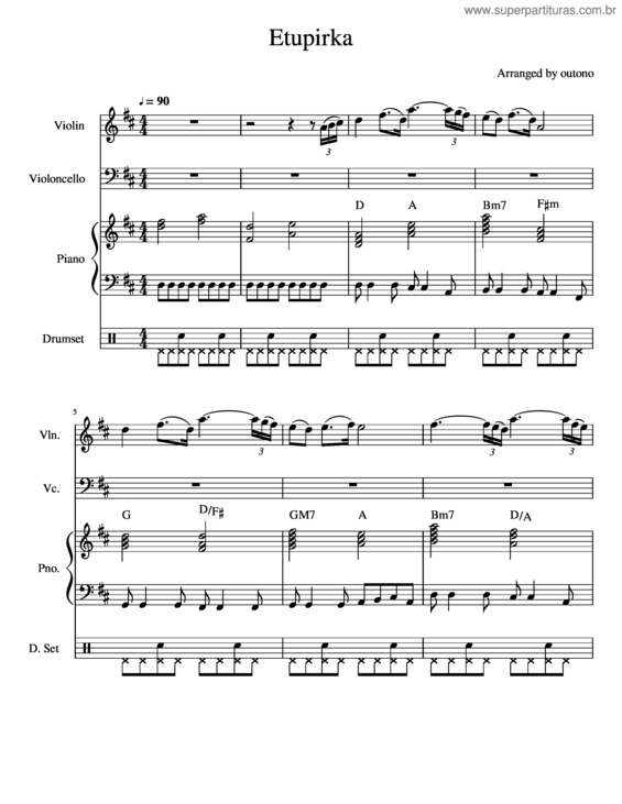 Partitura da música Etupirka For Violin, Cello And Piano