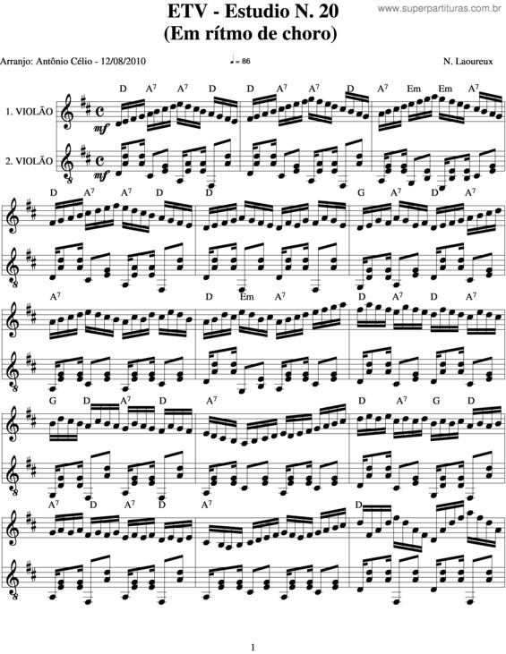 Partitura da música Etv v.19