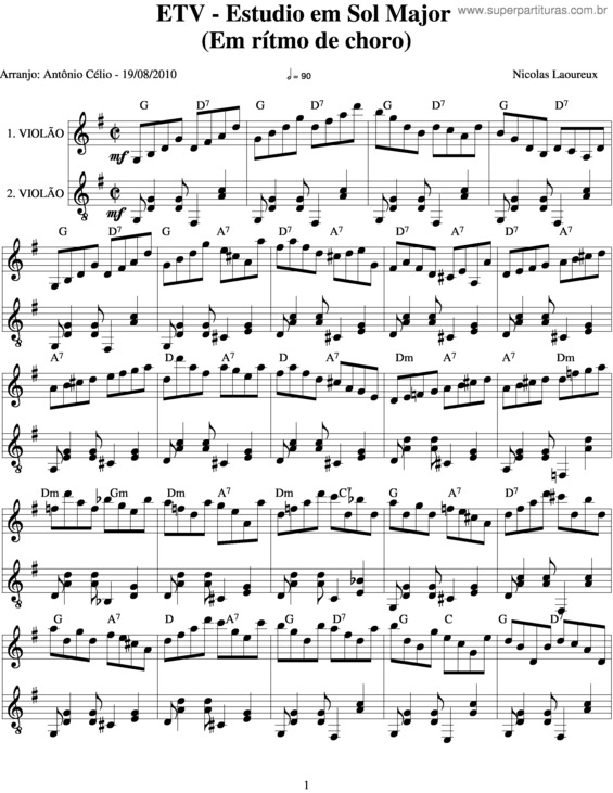 Partitura da música Etv v.27