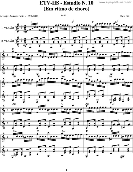 Partitura da música Etv v.35