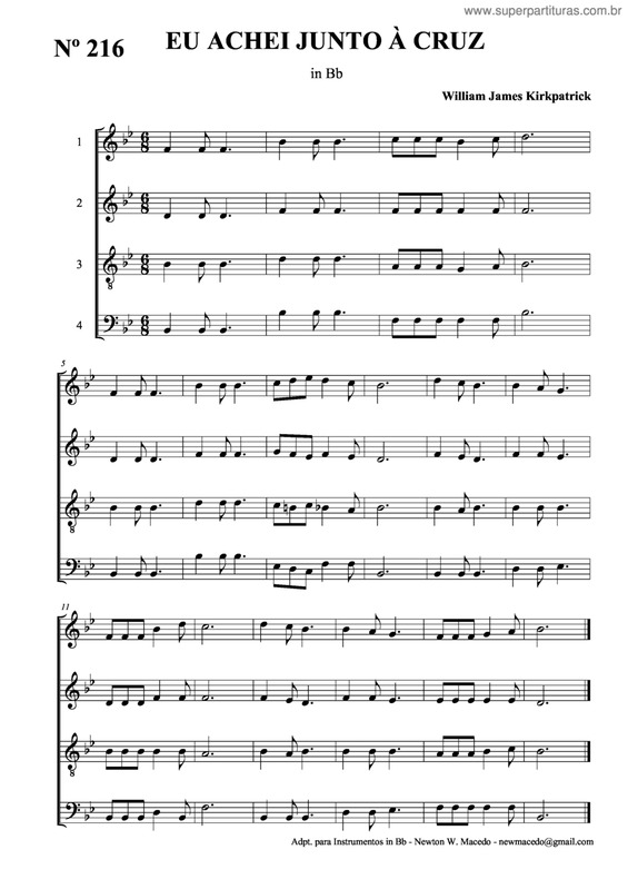 Partitura da música Eu Achei Junto À Cruz v.2