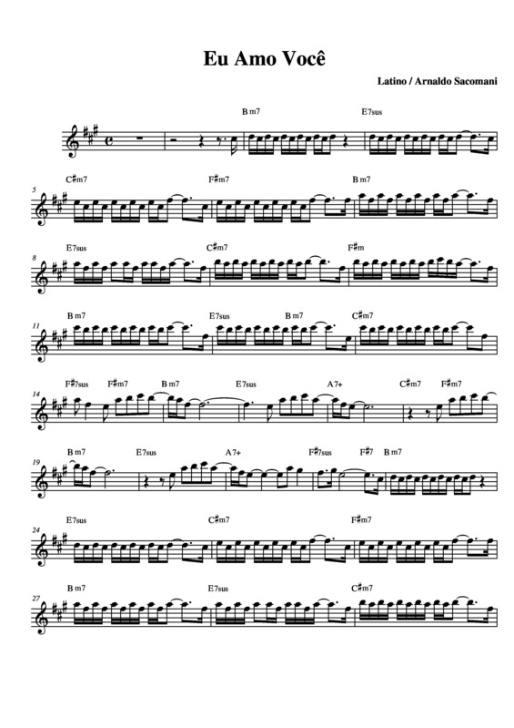 Partitura da música Eu Amo Você v.2