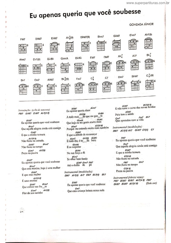 Partitura da música Eu Apenas Queria Que Você Soubesse