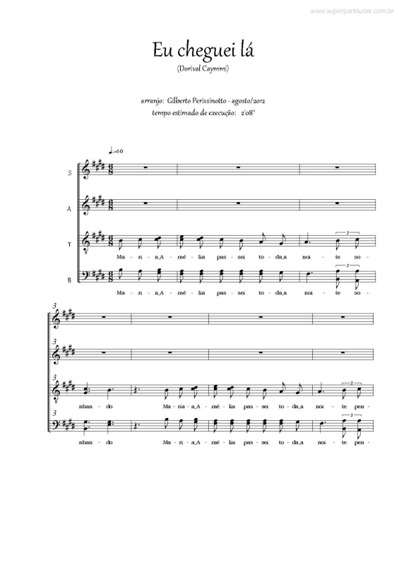 Partitura da música Eu Cheguei Lá