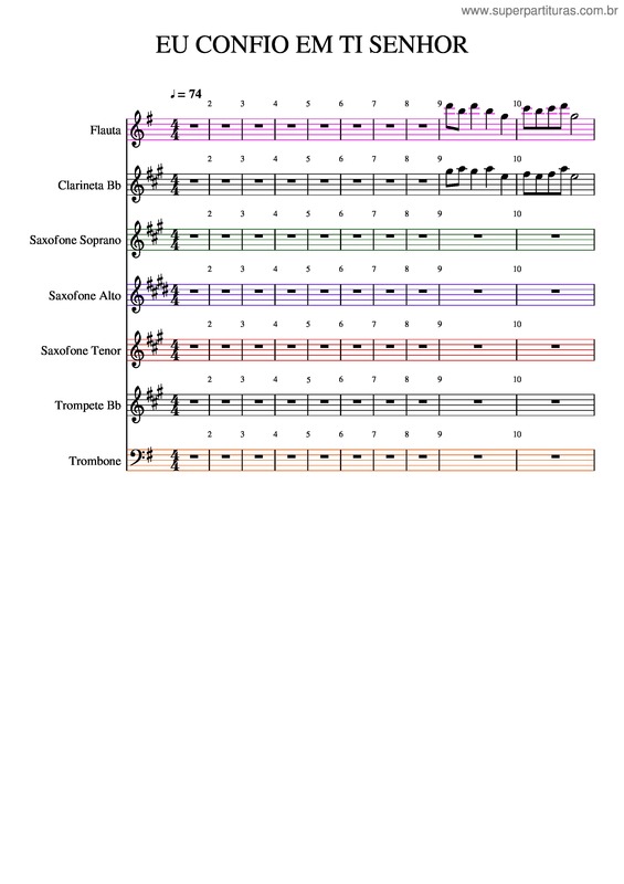 Partitura da música Eu Confio Em Ti Senhor – Icm – Grade