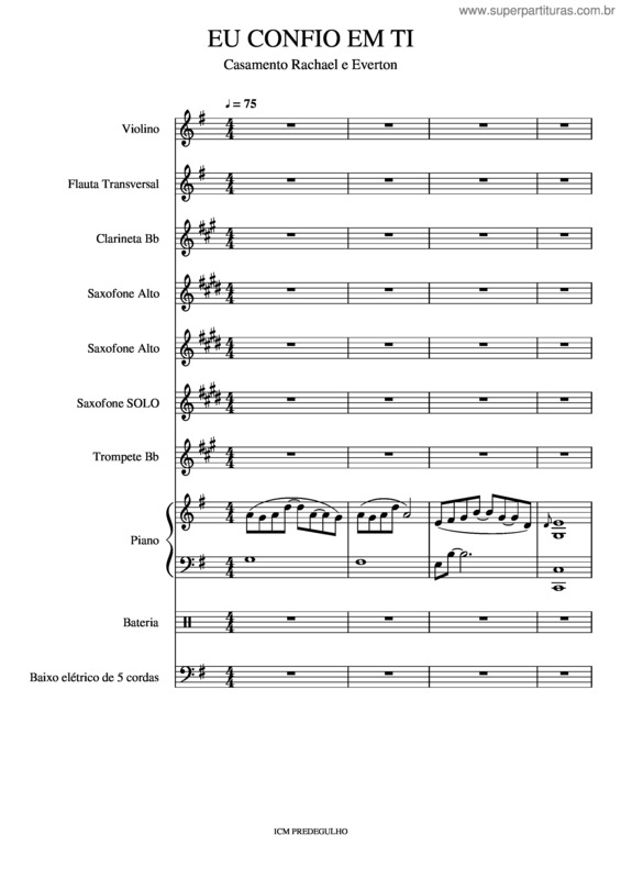 Partitura da música Eu Confio Em Ti
