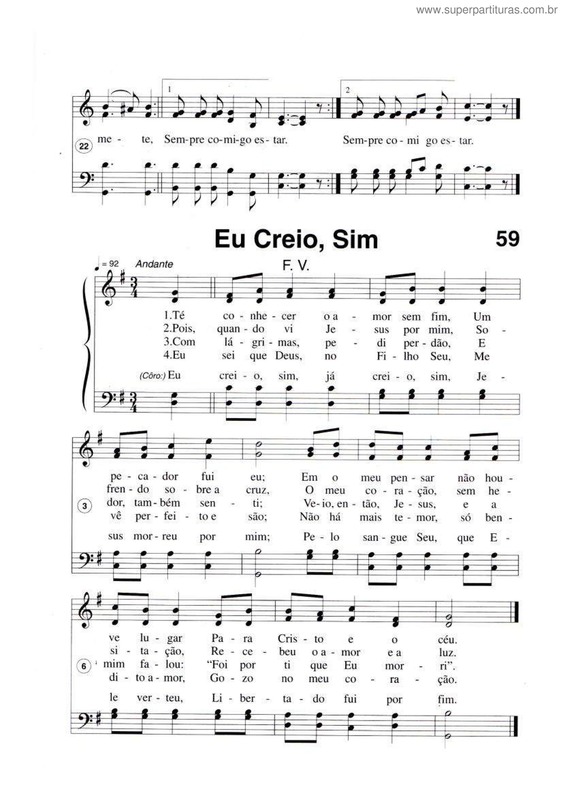 Partitura da música Eu Creio, Sim