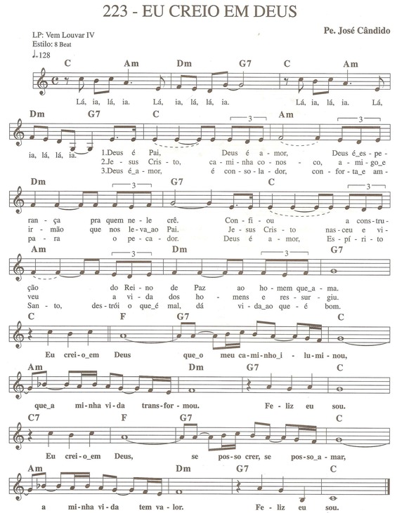 Partitura da música Eu Creio Em Deus